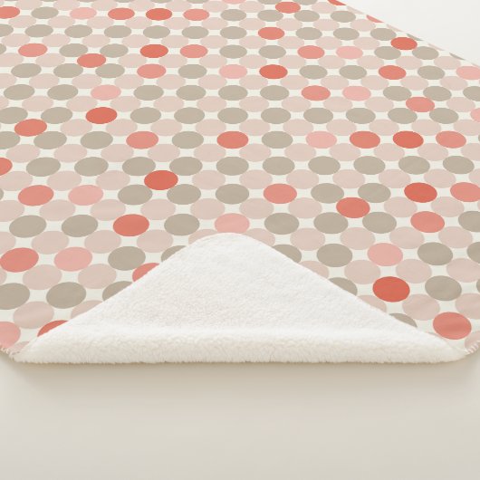 赤とピンクの水玉模様の幾何学的パターン シェルパブランケット (3/4)
