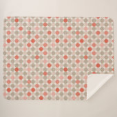 赤とピンクの水玉模様の幾何学的パターン シェルパブランケット (正面(横))
