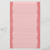 赤とピンクの水玉模様ひな形 – オプションの行 便箋 (正面)