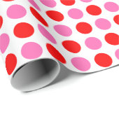 赤とピンクの水玉模様 ラッピングペーパー (ロールコーナー)