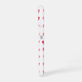 赤とピンクの水色のハートパターン iPhone 16ケース (左側面)