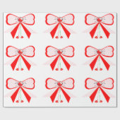 赤とピンクの湾曲形のラッピング紙 ラッピングペーパー (フラット)