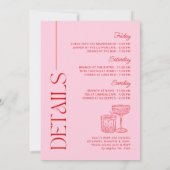 赤とピンクの独身最後の週末 招待状 (裏面)