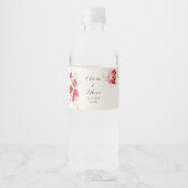 赤とピンクの紙バラ ペットボトルラベル (正面)