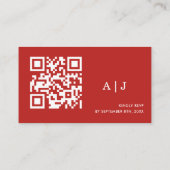 赤とピンクの結婚ウェブサイト エンクロージャーカード (裏面)