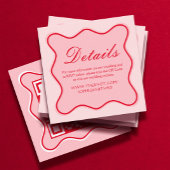 赤とピンクの結婚詳細Qrコード エンクロージャーカード