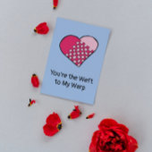 赤とピンクの織りハートバレンタインデー カード