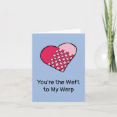 赤とピンクの織りハートバレンタインデー カード (正面)