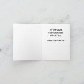 赤とピンクの織りハートバレンタインデー カード (内部)