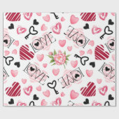 赤とピンクの耳 ラッピングペーパー (フラット)