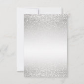 赤とピンクの花とシルバーのグリッター セーブザデート (裏面)