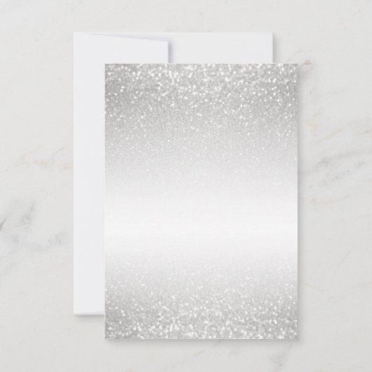 赤とピンクの花とシルバーのグリッター セーブザデート (裏面)