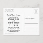 赤とピンクの花と銀のグリッター日付を保存 案内ポストカード (裏面)