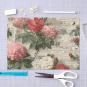赤とピンクの花のアソート 薄葉紙 (クラフト)