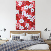 赤とピンクの花のインパスト壁画 キャンバスプリント (インサイチュ (寝室))