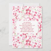 赤とピンクの花の赤ちゃんシャワー招待状 招待状 (裏面)