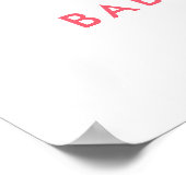 赤とピンクの花ベビーシャワー歓迎サイン ポスター (角)