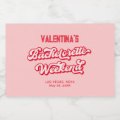 赤とピンクの花嫁のためのチャンピエーンマグ スパークリングワインラベル (シングルラベル)