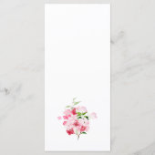 赤とピンクの花嫁シャワー メニュー (裏面)