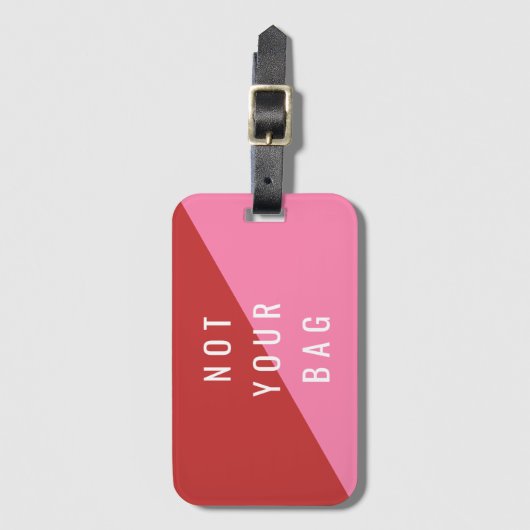 赤とピンクの荷物タグあなたのバッグではない ラゲッジタグ (正面縦)