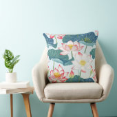 赤とピンクの蓮 クッション (椅子)