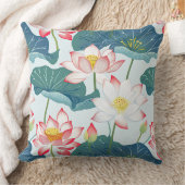 赤とピンクの蓮 クッション (ブランケット)