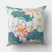 赤とピンクの蓮 クッション (裏面)