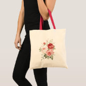 赤とピンクの薔薇の花 トートバッグ (正面(商品))