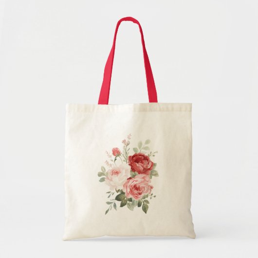 赤とピンクの薔薇の花 トートバッグ (正面)