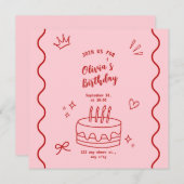 赤とピンクの誕生日 セーブザデート (正面/裏面)