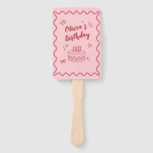 赤とピンクの誕生日 ハンドファン (正面)