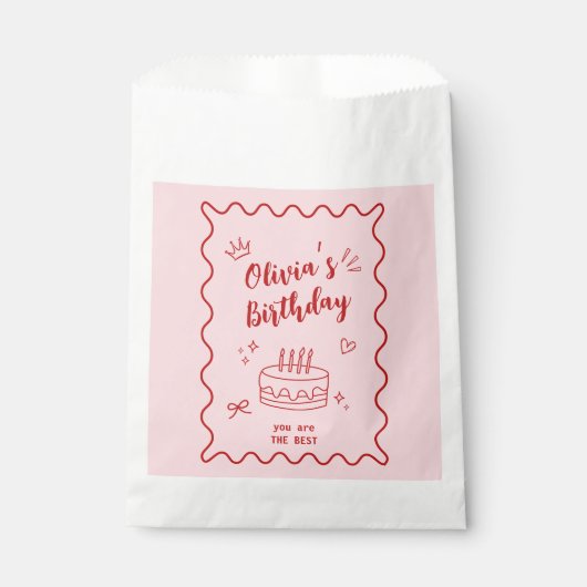 赤とピンクの誕生日 フェイバーバッグ (正面)