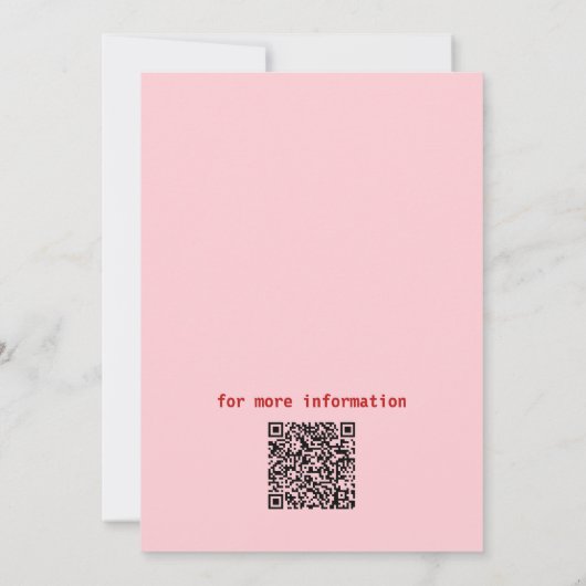 赤とピンクの誕生日 招待状 (裏面)