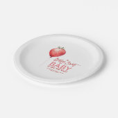 赤とピンクの赤ちゃんシャワーイチゴ風船 ペーパープレート (アングル)