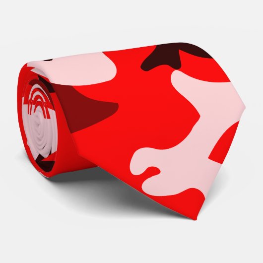 赤とピンクの迷彩のネクタイ ネクタイ (ロール)