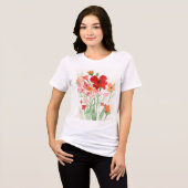 赤とピンクの野の花 トライブレンドTシャツ (正面全面)