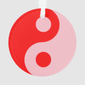 赤とピンクの陰陽のシンボル オーナメント (裏面)