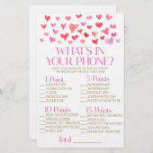 赤とピンクの電話の赤ちゃんシャワーゲーム 便箋 (正面/裏面)