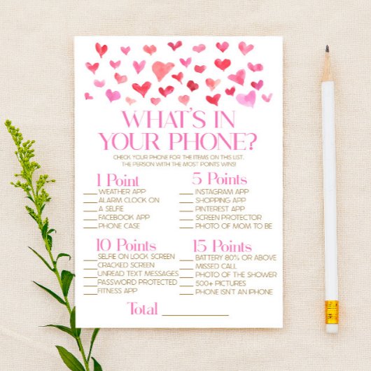 赤とピンクの電話の赤ちゃんシャワーゲーム 便箋