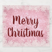 赤とピンクの霜メリークリスマス ビールラベル (シングルラベル)