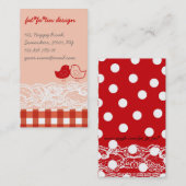 赤とピンクの鳥のスクラップブックレースプロファイルカード 名刺 (正面/裏面)