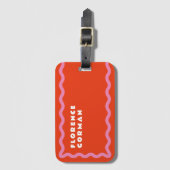 赤とピンクの2角文字 ラゲッジタグ (正面縦)