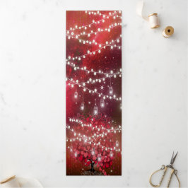 赤とピンクエレガントのハートリーフ結婚すべて 三つ折り招待状