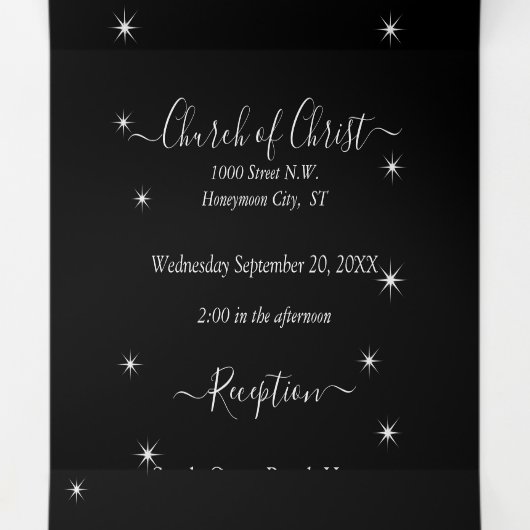 赤とピンクエレガントのハートリーフ結婚すべて 三つ折り招待状 (内部中)