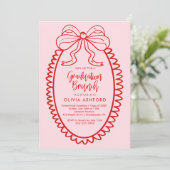 赤とピンクエレガントのブランチ 招待状 (スタンド正面)