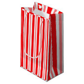 赤とピンクストライプの スモールペーパーバッグ (正面アングル)