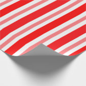 赤とピンクストライプの ラッピングペーパー (角)