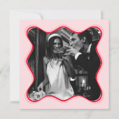 赤とピンクバレンタインブライダルシャワー サンキューカード (裏面)