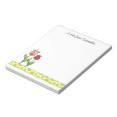 赤とピンクパーソナライズされたのチューリップ5.5 x 6 ノートパッド (回転)