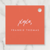 赤とピンクヘイかわいこちゃんXOXOバレンタインギフトラベル フェイバータグ (裏面)